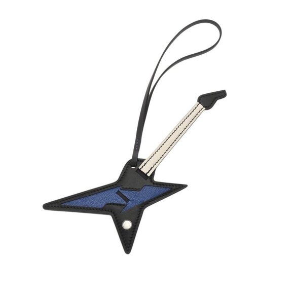 HERMES Rock Charm Bag Charm Guitar Black/Blue Royale key holder 800000135966000 - Picture 1 of 10